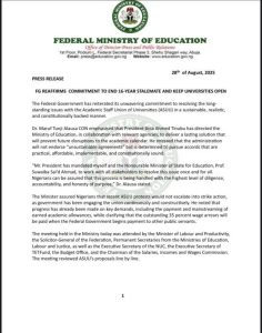 FG Reaffirms Commitment To Resolve ASUU Dispute