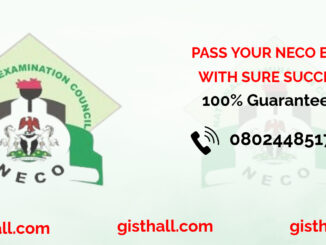 Neco Gce 2025 Literature in English Questions and Answers